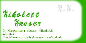 nikolett wasser business card